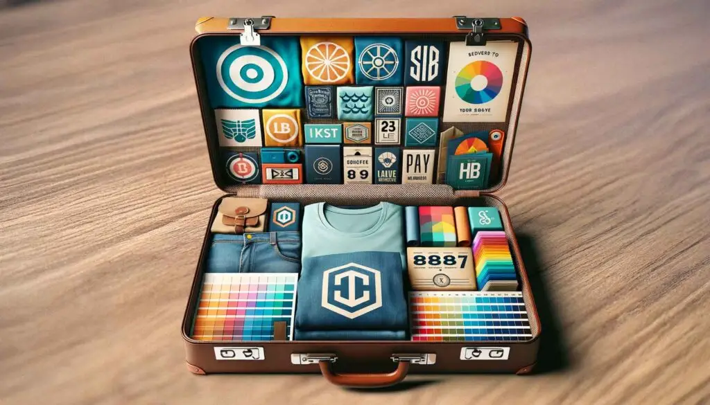 Mala de viagem com elementos de branding